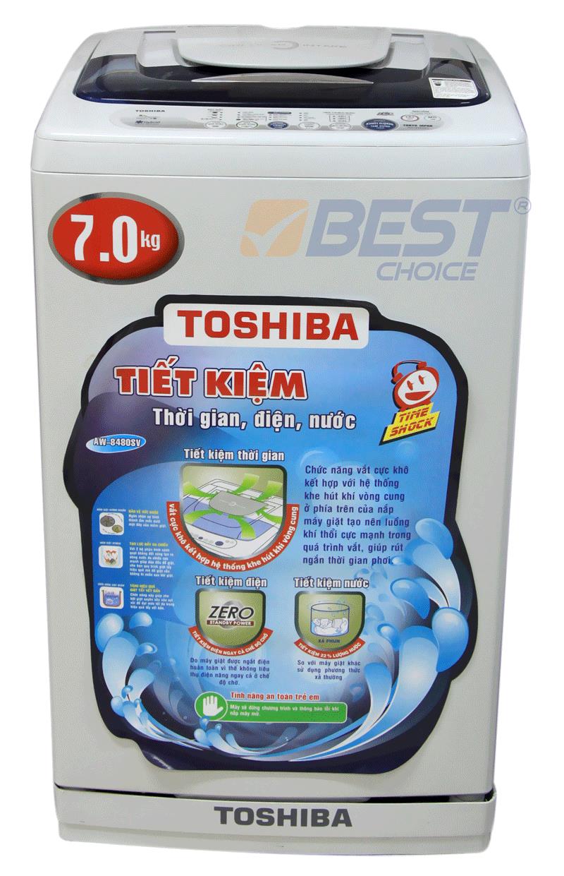 .Máy giặt Toshiba với một số hướng dẫn sử dụng trên máy